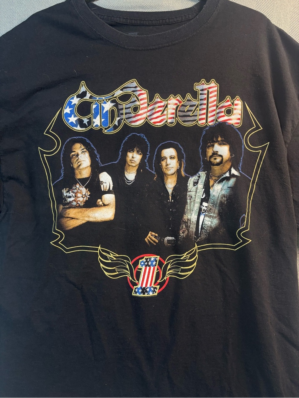 Cinderella concert Black Band Graphic Tee with Patriotic 2XL